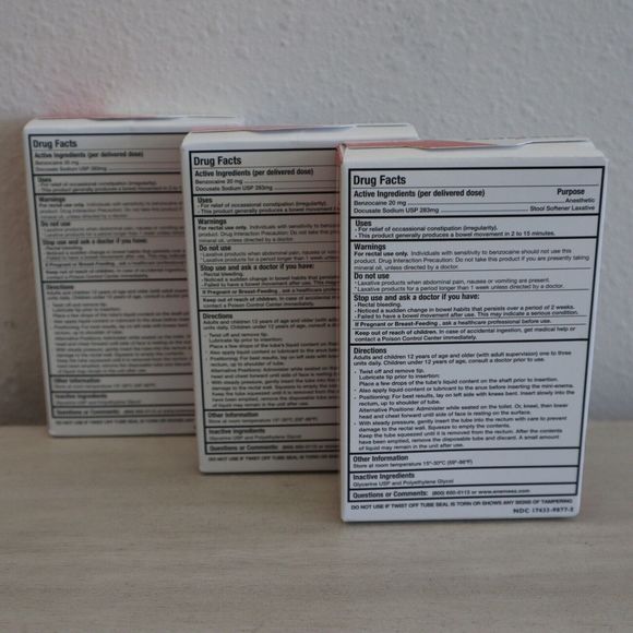 Enemeez Plus 5 Mini Enemas For Constipation & Pain Relief, Lot of 3 Exp. 04/25 - Picture 2 of 5